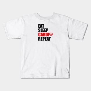 Eat sleep cardio repeat Kids T-Shirt